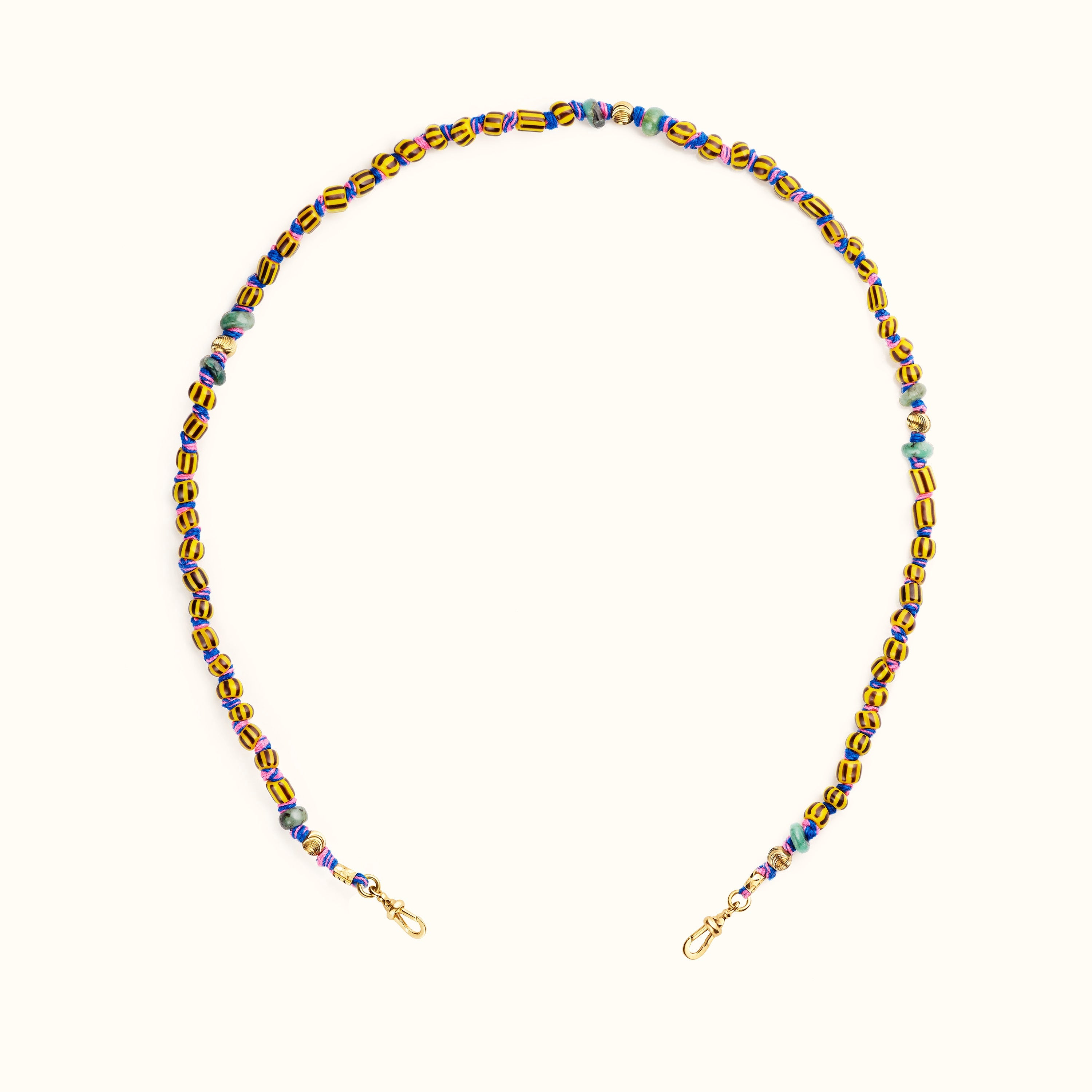 Mauli beads ghana yellow & black 35cm - Marie Lichtenberg