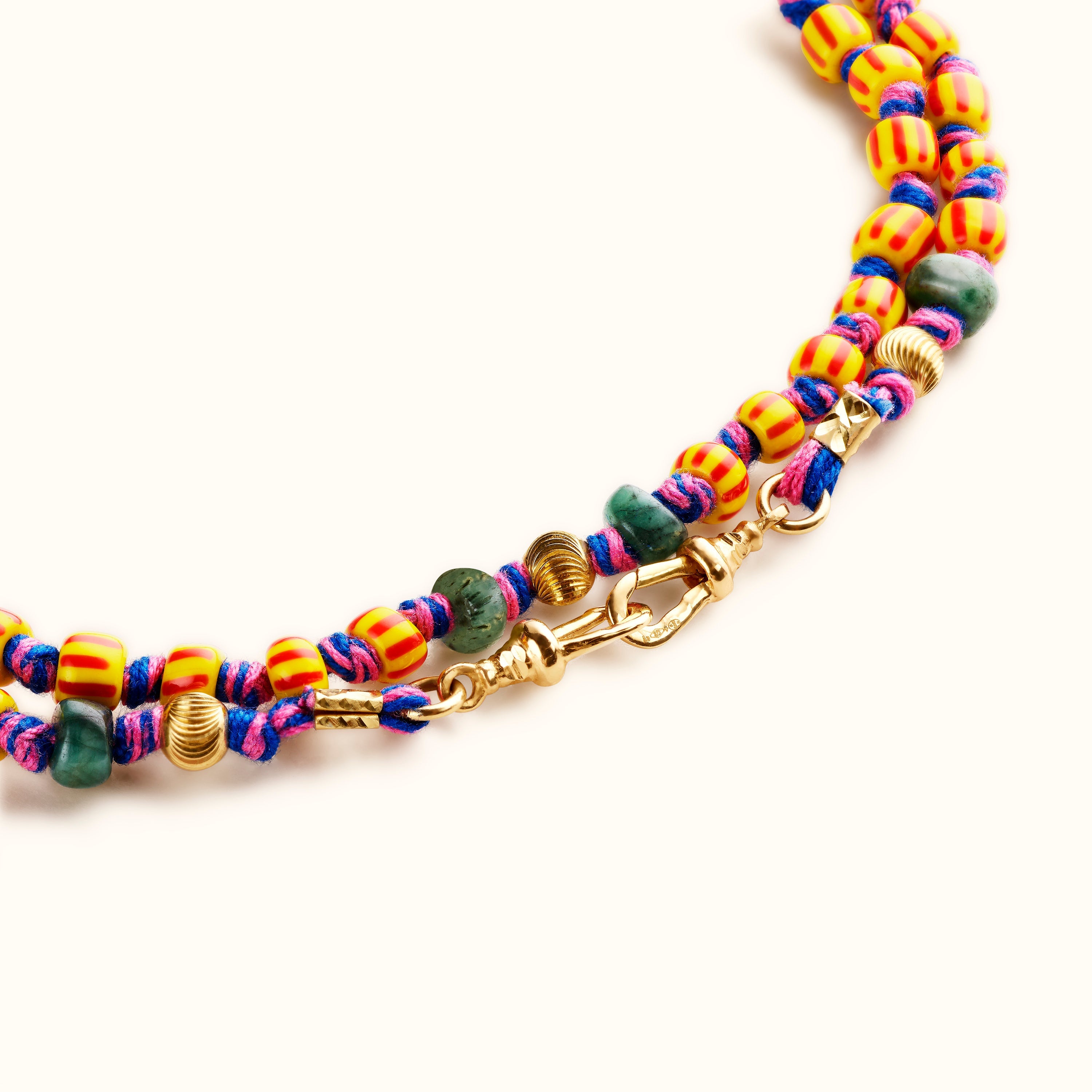 Mauli beads ghana yellow & red 73cm - Marie Lichtenberg