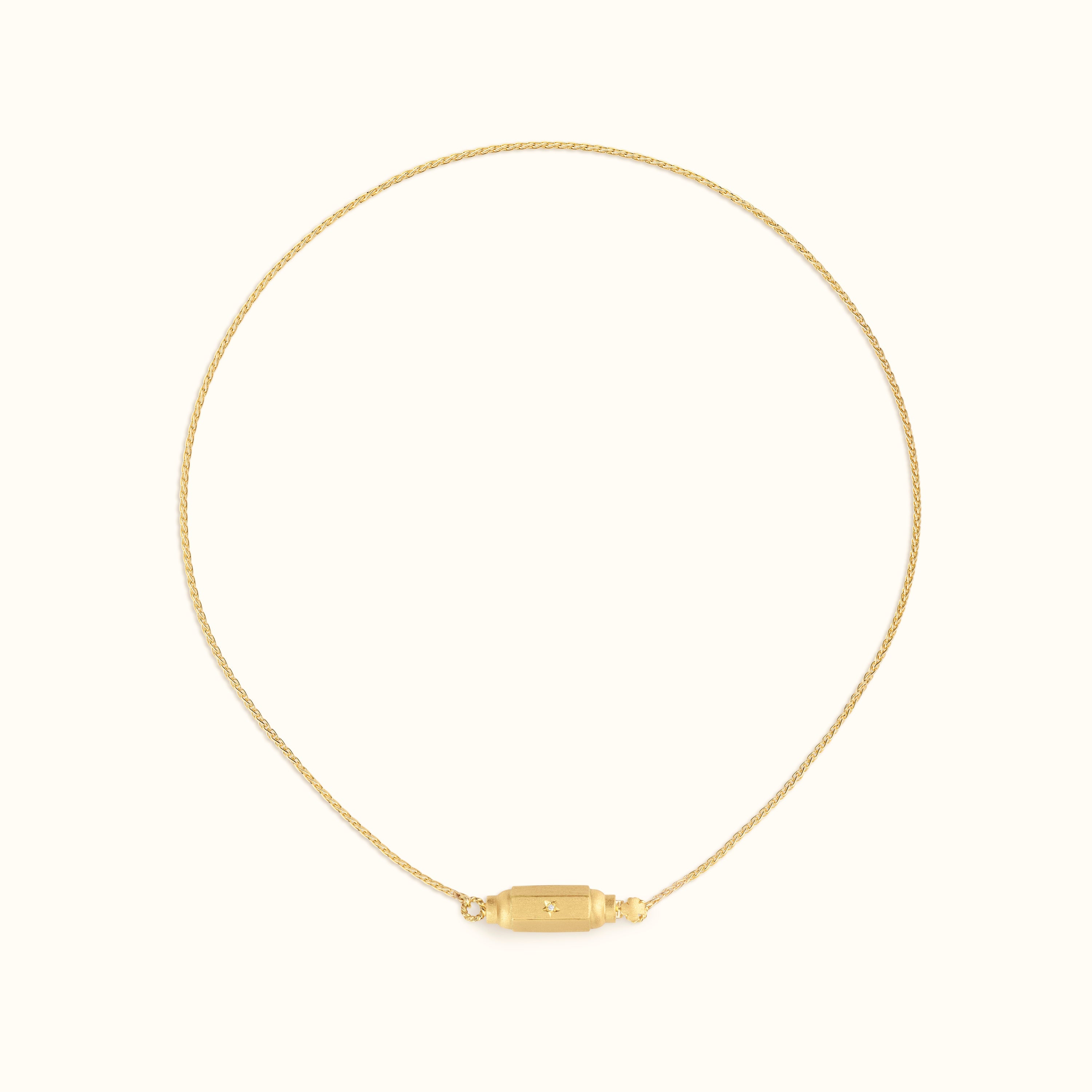 Micro coco diamonds locket necklace 37cm - Marie Lichtenberg