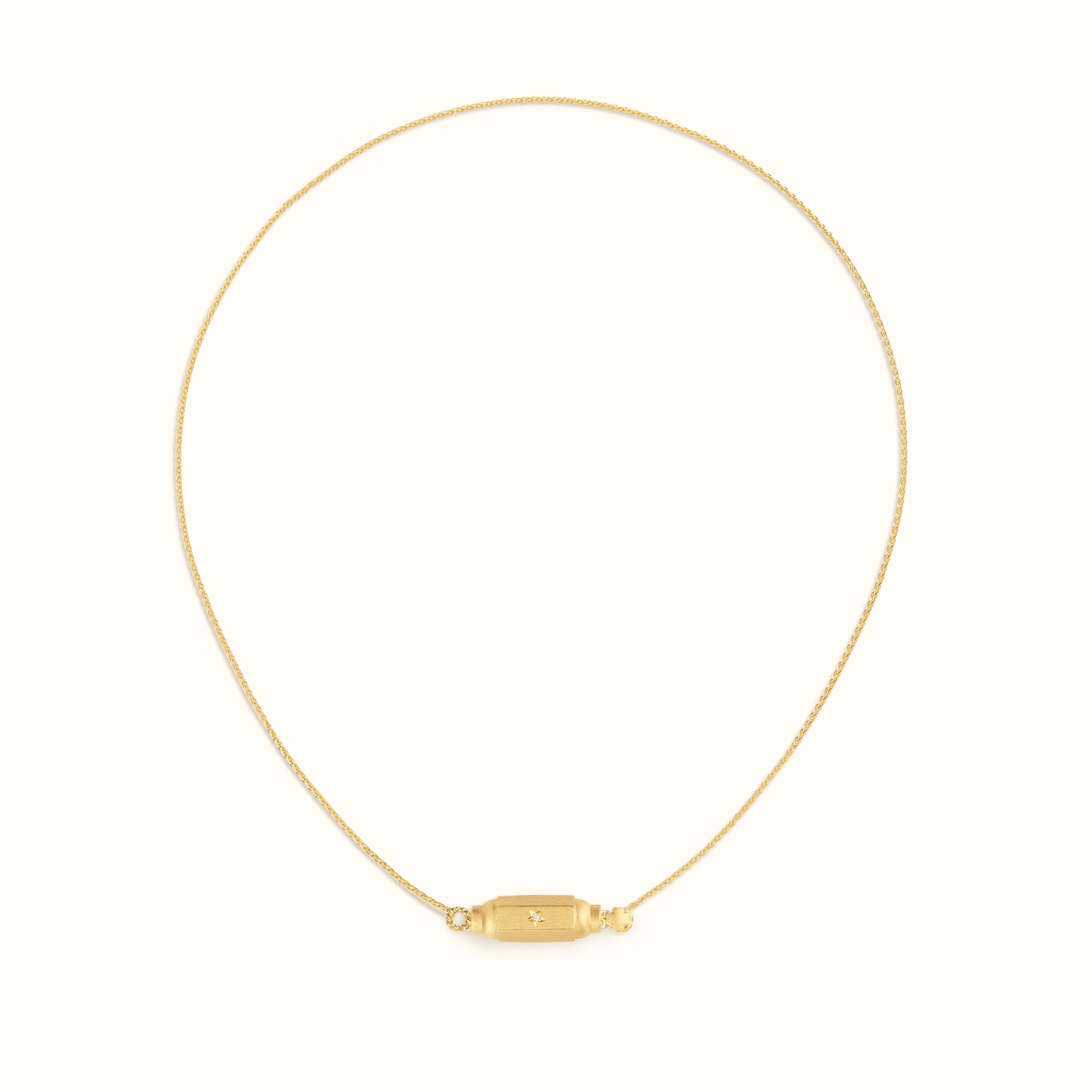 Micro coco diamonds locket necklace 50cm - Marie Lichtenberg
