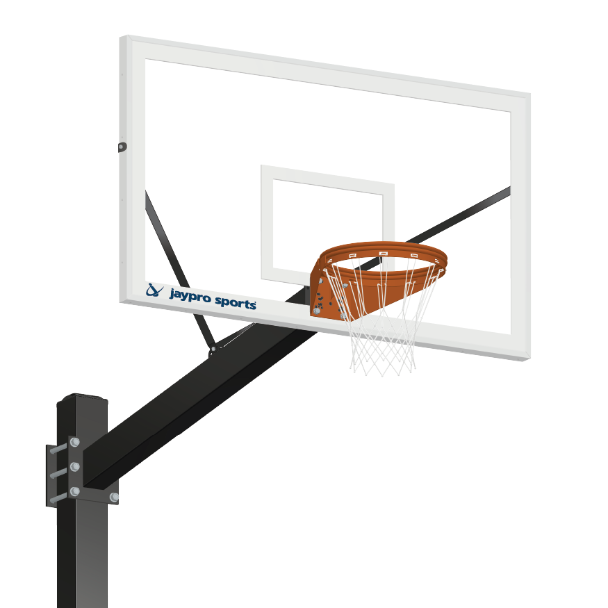 Jaypro Titan Basketball System - Glass Backboard (72" x 42") - Playground Goal - Surface Mount - SKU: 772-CV-UG