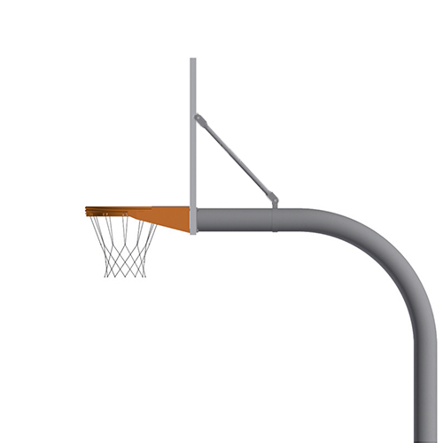 Jaypro Basketball System - Gooseneck (4-1/2 in. Pole, 4 ft. Offset, 54" Aluminum Fan Board, Super Goal) - SKU: 996-FABT-SG