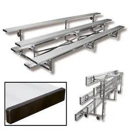 Athletic Connection 4-Row 8' Tip n' Roll Bleachers (Seats 20) – TR0408 - Sideline Sport Supply