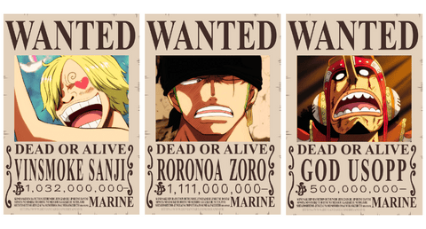 affiches wanted personnages one piece