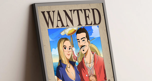 Affiche numérique style One Piece - Wanted- Avis de recherche  personnalisable avec votre photo