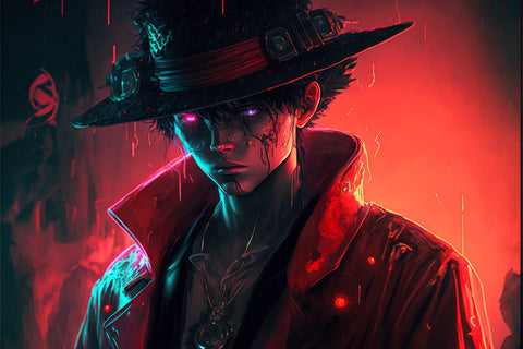 fan art luffy en cyberpunk