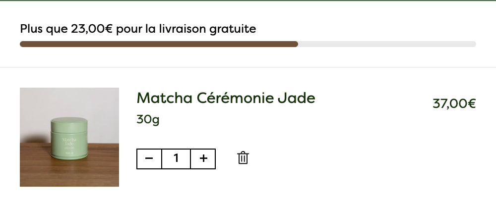 Barre de progression livraison gratuite Shopify