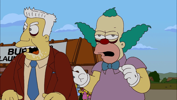 Krusty le clown en zombie dans les Simpson