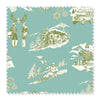 Après Ski Toile Fabric Fabric Sample / Cotton / Blue Green