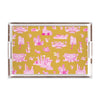 Atlanta Toile Lucite Tray Lucite Trays Gold Pink / 11x17