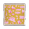 Atlanta Toile Lucite Tray Lucite Trays Gold Pink / 12x12