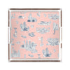 Atlanta Toile Lucite Tray Lucite Trays Pink Navy / 12x12