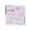 California Toile Coaster Set Coaster Set Light Blue Pink