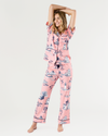 Charleston Toile Pajama Pants Set Pajama Set Coral / XXS