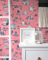 Picture of Charleston Toile Traditional Wallpaper