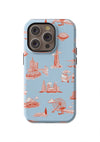 Chicago Toile iPhone Case Phone Case Light Blue Red / iPhone 14 Pro / Tough