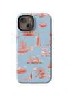 Chicago Toile iPhone Case Phone Case Light Blue Red / iPhone 14 / Tough