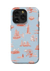 Chicago Toile iPhone Case Phone Case Light Blue Red / iPhone 15 Pro Max / Tough
