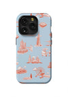 Chicago Toile iPhone Case Phone Case Light Blue Red / iPhone 15 Pro / Tough