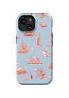 Chicago Toile iPhone Case Phone Case Light Blue Red / iPhone 15 / Tough