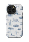 Chicago Toile iPhone Case Phone Case Navy / iPhone 15 Pro Max / Tough