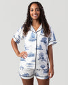 Chicago Toile Pajama Shorts Set Pajama Set Navy / XS