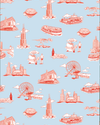 Picture of Chicago Toile Traditional Wallpaper