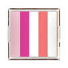 Cottage Stripes Lucite Tray Lucite Trays Pink / 12x12