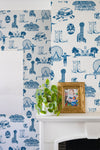 Dallas Toile Traditional Wallpaper Wallpaper