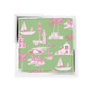 Florida Toile Coaster Set Coaster Set Green Pink