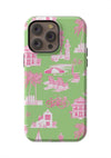 Florida Toile iPhone Case Phone Case Green Pink / iPhone 14 Pro Max / Tough