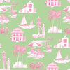Florida Toile Robe Robe Green Pink / S/M