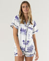 Fort Worth Toile Pajama Shorts Set Pajama Set Purple / XXS