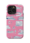 Hamptons Toile iPhone Case Phone Case Berry Navy / iPhone 15 Pro Max / Tough