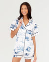 Houston Toile Pajama Shorts Set Pajama Set Navy / XXS