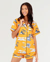 Houston Toile Pajama Shorts Set Pajama Set Orange Navy / XXS