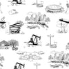 Houston Toile Peel & Stick Wallpaper Peel & Stick Wallpaper Black / 24"x 48"