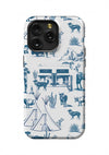 Marfa Toile iPhone Case Phone Case Navy / iPhone 15 Pro Max / Tough