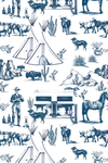 Marfa Toile Traditional Wallpaper Wallpaper