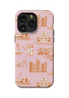 Nashville Toile iPhone Case Phone Case Orange Pink / iPhone 15 Pro Max / Tough