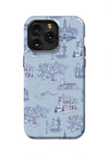 New Orleans Toile iPhone Case Phone Case Light Blue Navy / iPhone 15 Pro Max / Tough