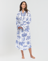 New Orleans Toile Robe Robe Navy / S/M