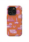 New York Toile iPhone Case Phone Case Orange Magenta / iPhone 15 Pro / Tough