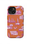 New York Toile iPhone Case Phone Case Orange Magenta / iPhone 15 / Tough