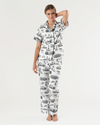 New York Toile Pajama Pants Set Pajama Set Black / XXS