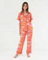 New York Toile Pajama Pants Set Pajama Set Orange / XXS