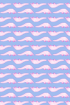 Pangolin Traditional Wallpaper Wallpaper Light Blue Pink / Double Roll