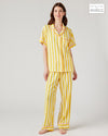 Retro Stripe Pajama Pants Set Pajama Set Yellow / XXS