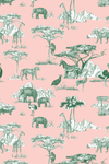 Safari Toile Peel & Stick Wallpaper Peel & Stick Wallpaper Peach Hunter / 24" x 144"