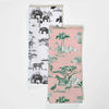 Safari Toile Tea Towel Set Tea Towel Peach Hunter Black